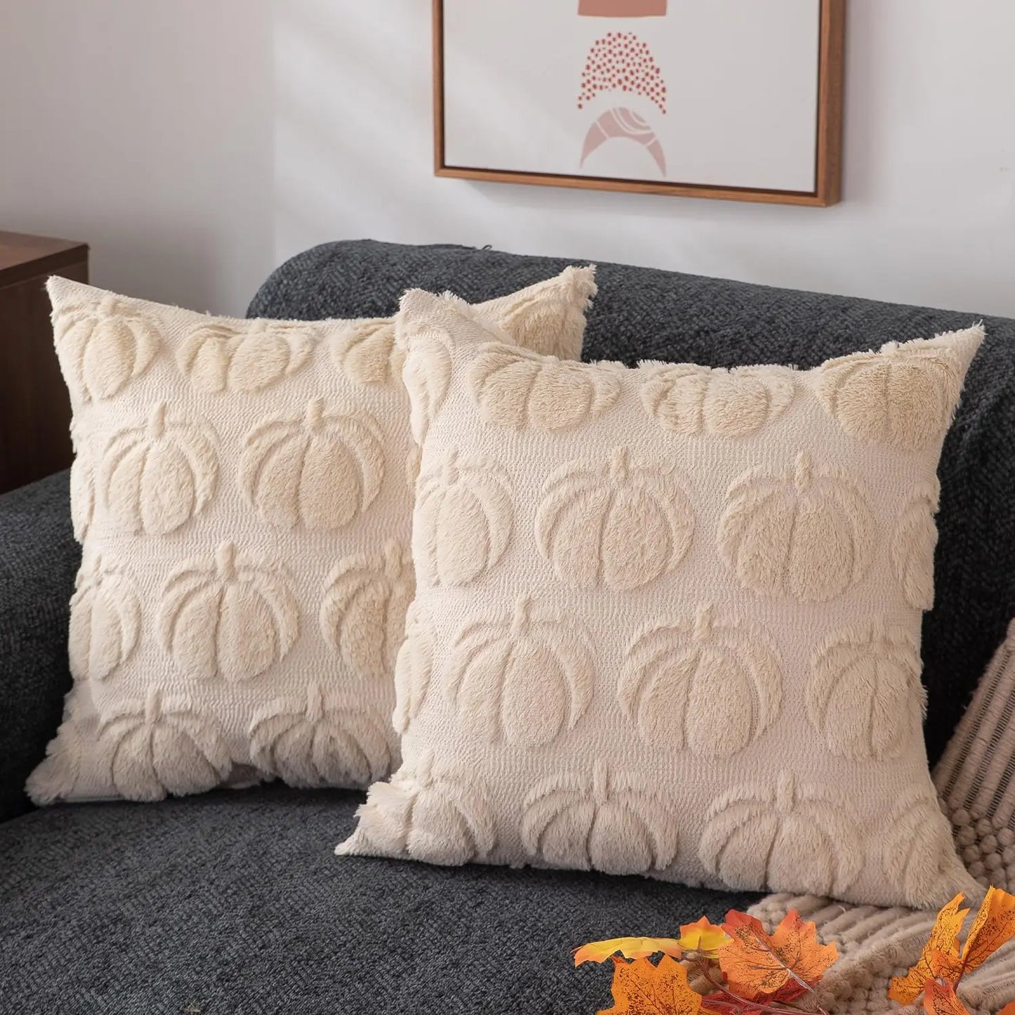 Eliobrands - Housse de Coussin en Fausse Fourrure pour Canapé d'Automne