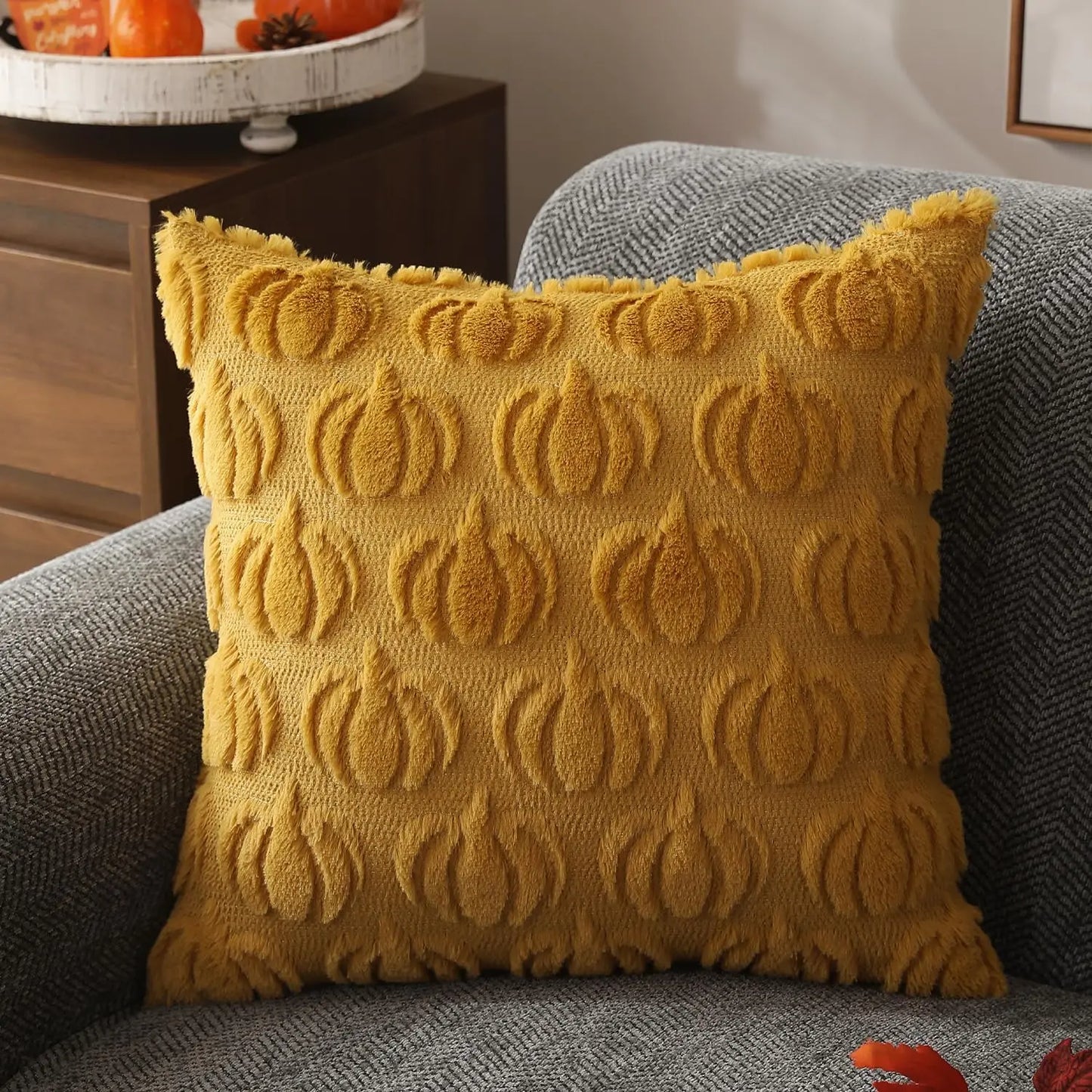 Eliobrands - Housse de Coussin en Fausse Fourrure pour Canapé d'Automne