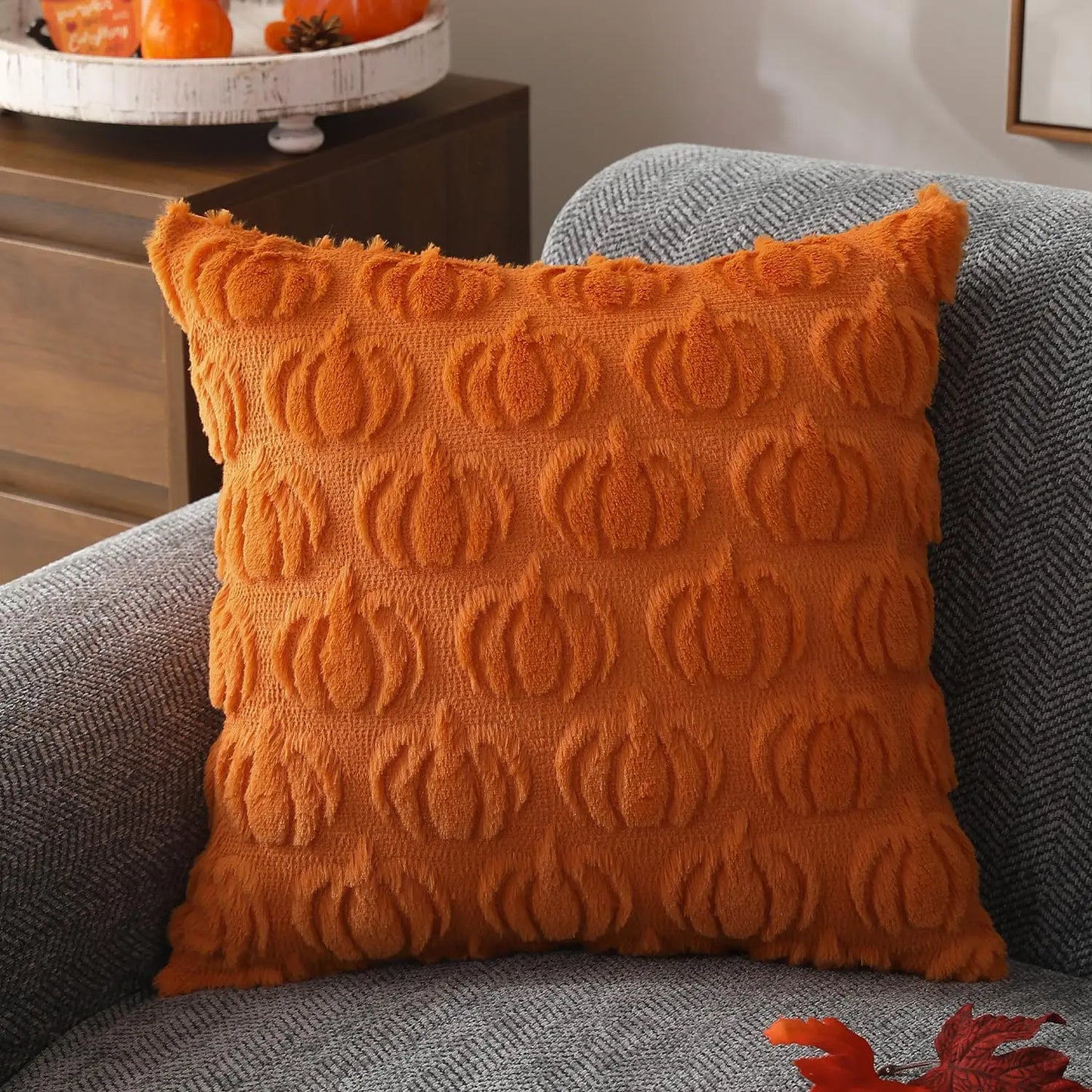 Eliobrands - Housse de Coussin en Fausse Fourrure pour Canapé d'Automne